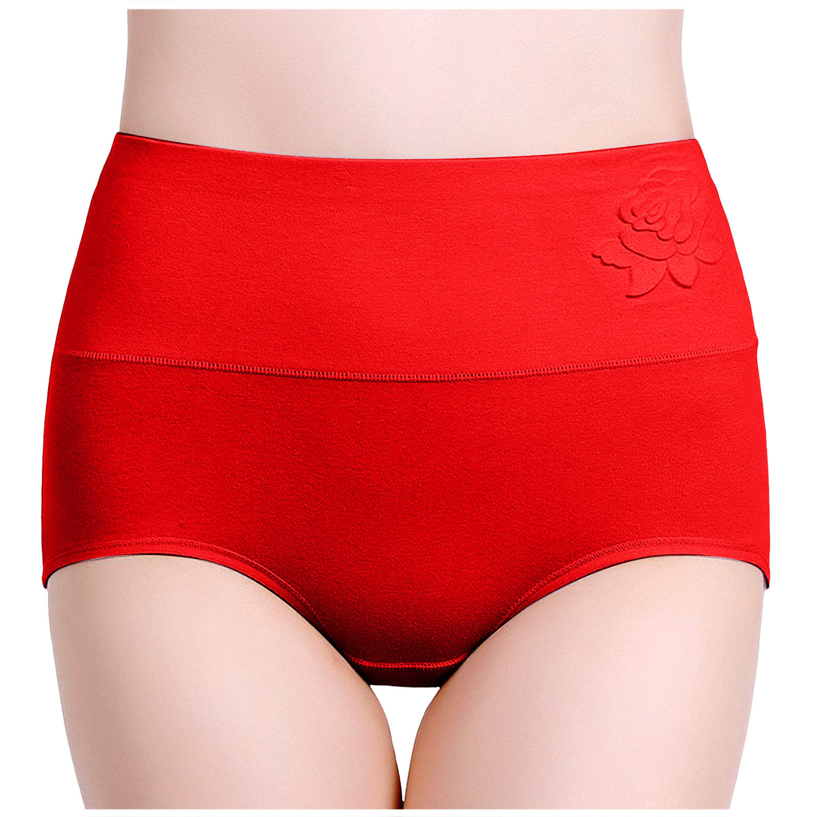 thumbnail image 2 of Braguitas posparto de cintura alta para mujer, cobertura total - Algodón, color liso, cómodas - L-XXL, 2 of 6